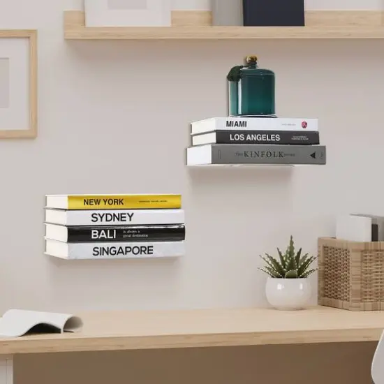 Sorbus Floating Bookshelves, 2ct. Black {5}