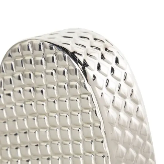 10" Silver Aluminum Heart Slanted Sculpture {7}