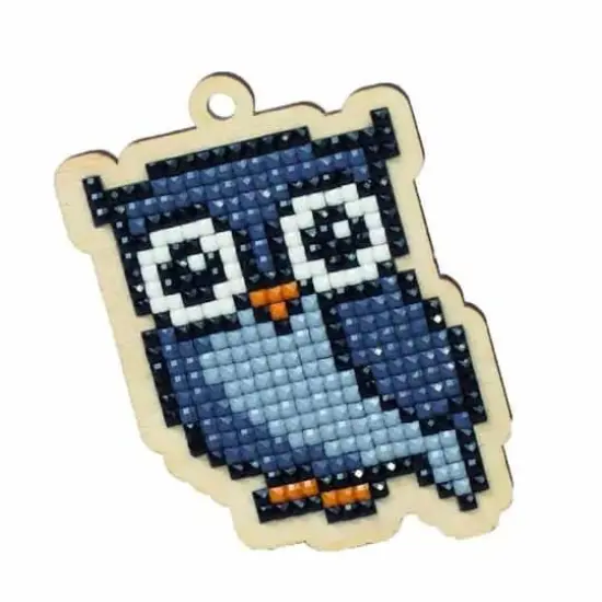 Wizardi Diamond Painting Ornament Kit Grey Owl {1}