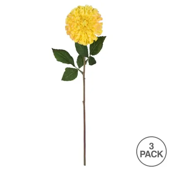 Yellow Zinnia Artificial Stem, 3ct. {5}