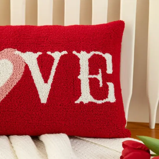 Glitzhome&reg; 18" Valentine's Hooked Love Pillow {6}