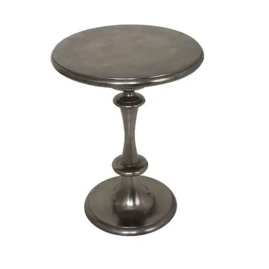 23" Black Aluminum Turned Style Accent Table {5}