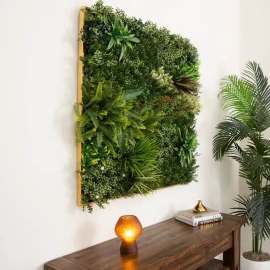 38" Framed Madagascar Forest Artificial Living Wall Art Panel {8}