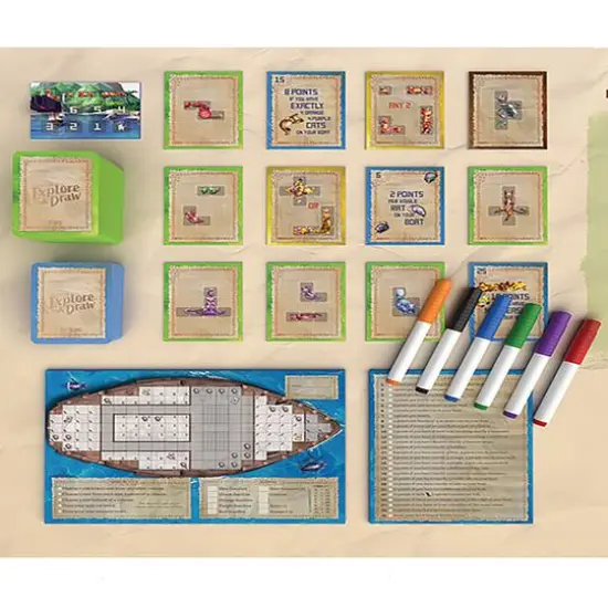 The Isle of Cats: Explore and Draw Board Game {5}