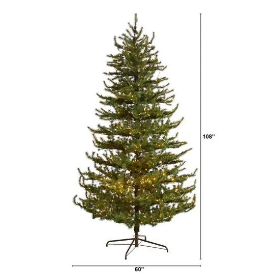 9ft. Pre-Lit Vancouver Mountain Pine Artificial Christmas Tree, Clear Lights {8}