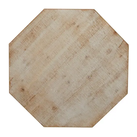 Brown Farmhouse Wood Accent Table, 30" x 28" {3}