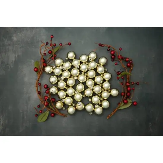 Whitehurst 40ct. 1.25" Glossy Glass Ball Ornaments Gold Shiny {4}