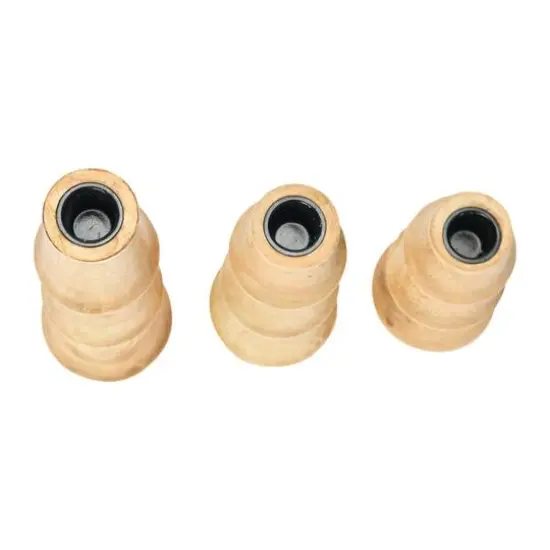 Hello Honey&reg; Wooden Waves Taper Candle Holder Set Natural Finish {4}