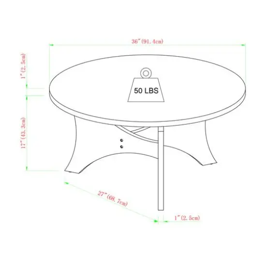 36" Dark Walnut Mid Century 3-Leg Round Coffee Table {7}