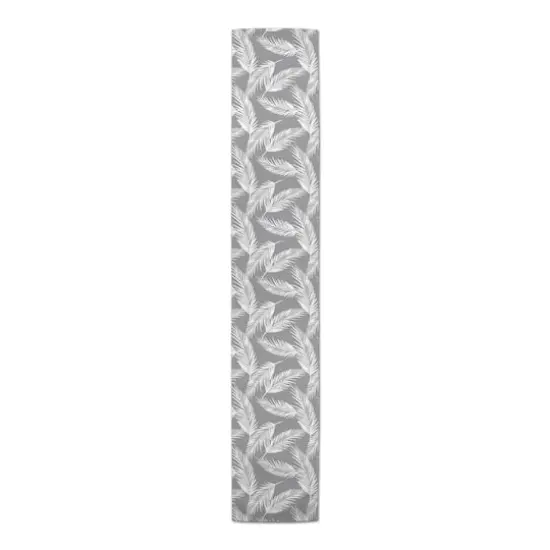 Nature Palm Indoor/Outdoor Table Runner Gray {1}