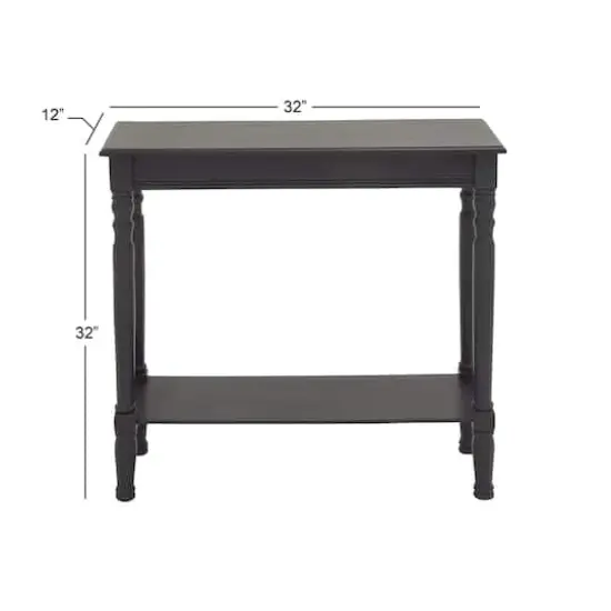 Black Traditional Wood Console Table, 32" x 32" {6}