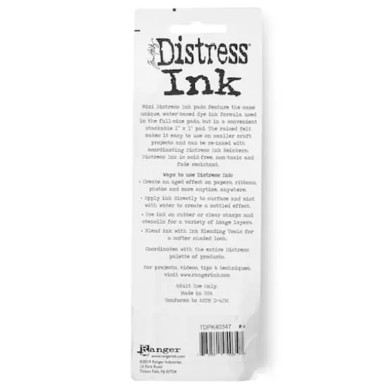 Tim Holtz&reg; Distress Ink Pad Mini Kit no 4 Spun Sugar/Scattered Straw/Evergreen Bough/Shaded Lilac {6}
