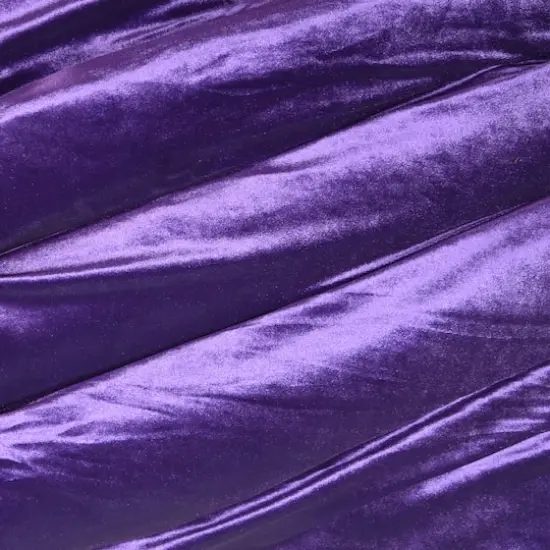 Feldman Solid Stretch Velvet Fabric Purple {1}