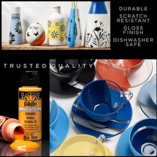 FolkArt&reg; Enamel Gloss Acrylic Craft Paint 16 Color Set {4}