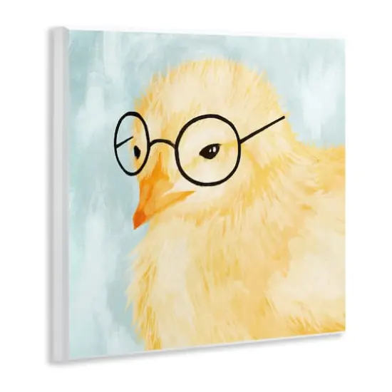 Stupell Industries Easter Chick Yellow Bird Black Glasses Animal Portrait Wall Plaque Art {4}