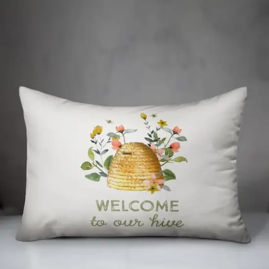 Welcome To Our Hive 14" x 20" Throw Pillow {4}