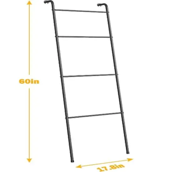 NEX&trade; Black Metal Blanket Ladder Holder Set {6}