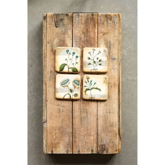 Hello Honey&reg; Floral Coaster Set in Wood Box {4}