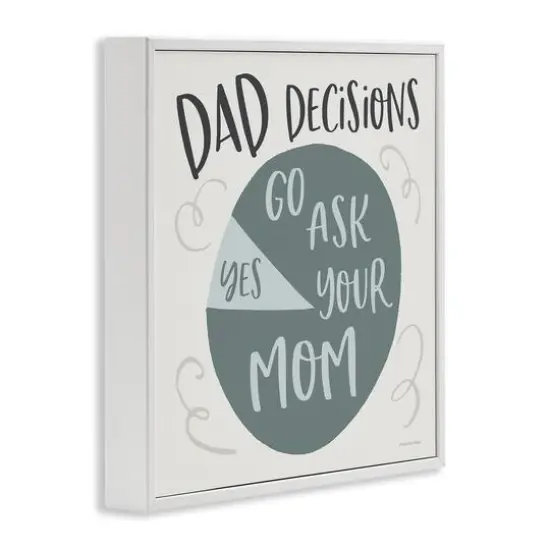 Stupell Industries Humorous Dad Decisions Pie Chart Phrase Framed Giclee Art White {4}