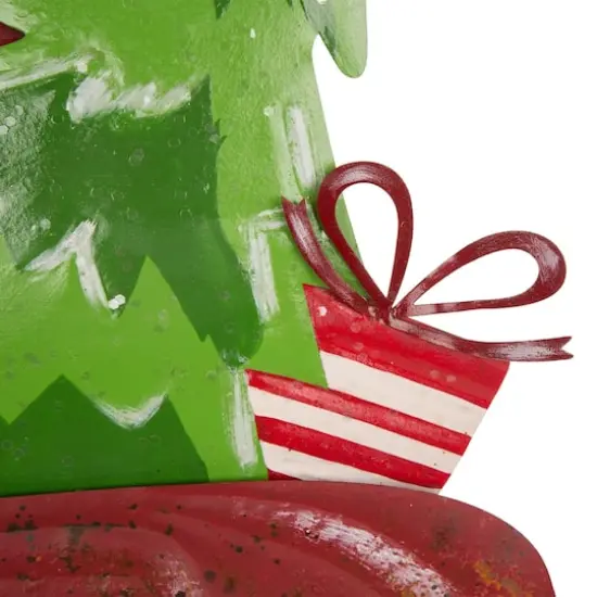 Glitzhome&reg; 32" Christmas Rusty Metal Truck Yard Stake {6}