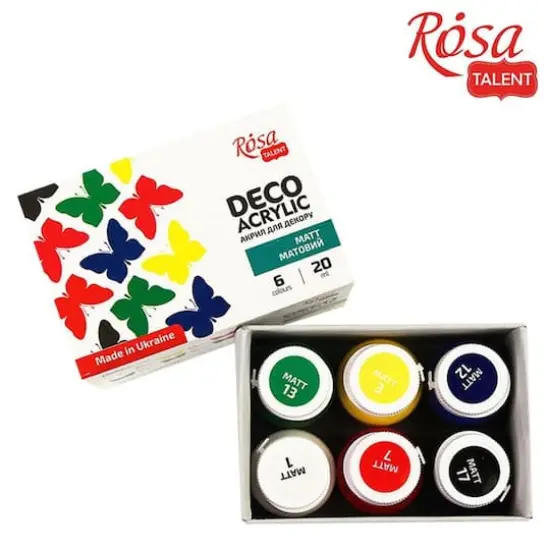 Rosa Talent Deco 6 Color Matte Acrylic Paint Set {5}