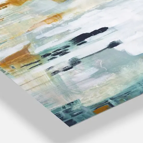 Designart 'Teal And White Composition Oversized Modern Multipanel Wall Clock {4}