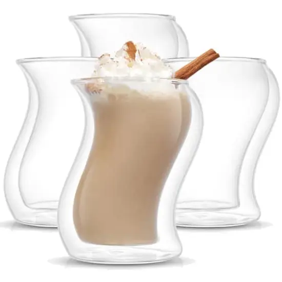 JoyJolt&reg; 13.5oz. Pivot Double Wall Coffee Glasses, 4ct. {1}