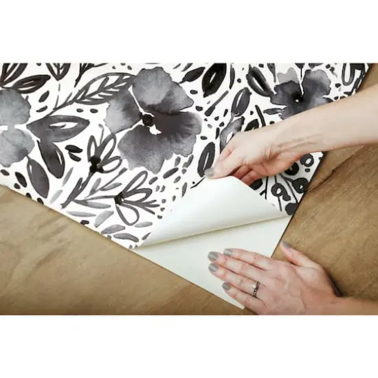 RoomMates Clara Jean April Showers Peel & Stick Wallpaper Black/White {10}