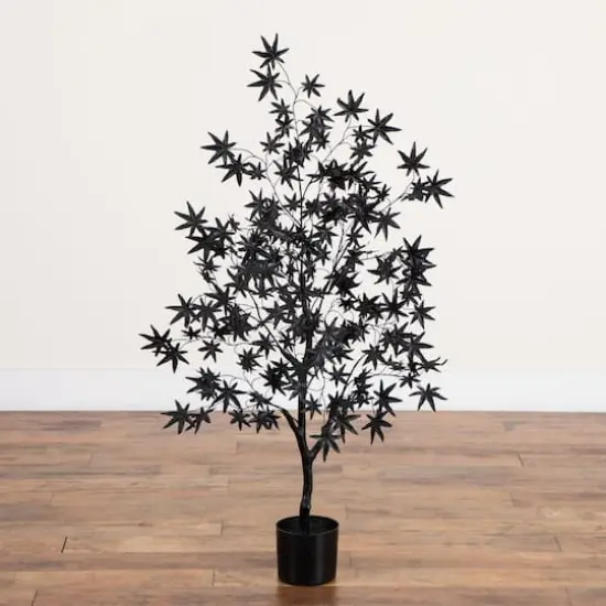 4ft. Artificial Halloween Eerie Black Maple Tree {6}