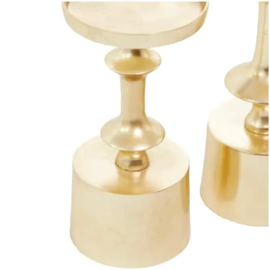 CosmoLiving by Cosmopolitan Gold Aluminum Pillar Candle Holder Set {5}