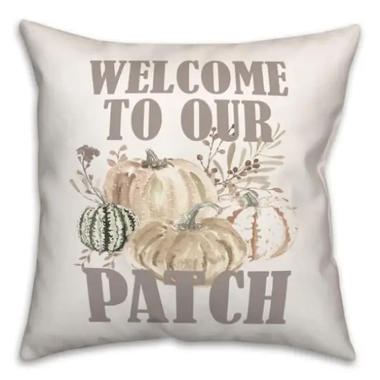 Multicolor Welcome To Our Patch Throw Pillow {1}