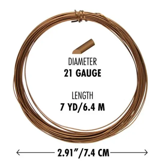 The Beadsmith&reg; Wire Elements&trade; 21 Gauge Tarnish Resistant Half Round Soft Temper Wire, 7yd. Vintage Bronze {6}