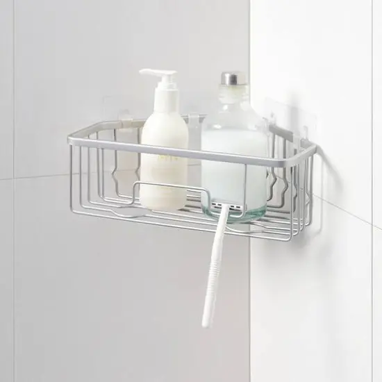 SunnyPoint 10" Aluminum Triangle Corner Storage Basket Silver {4}