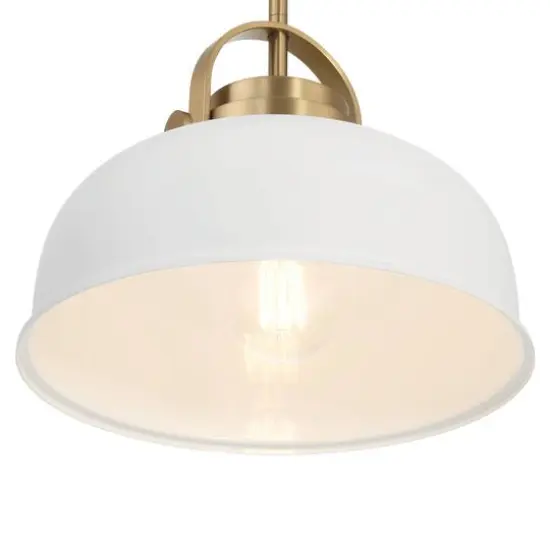 Hello Honey&reg; Arte White & Gold Industrial Metal 2-Tone Ceiling Light {9}