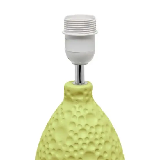 Simple Designs Textured Stucco Ceramic Oval Table Lamp Green {7}