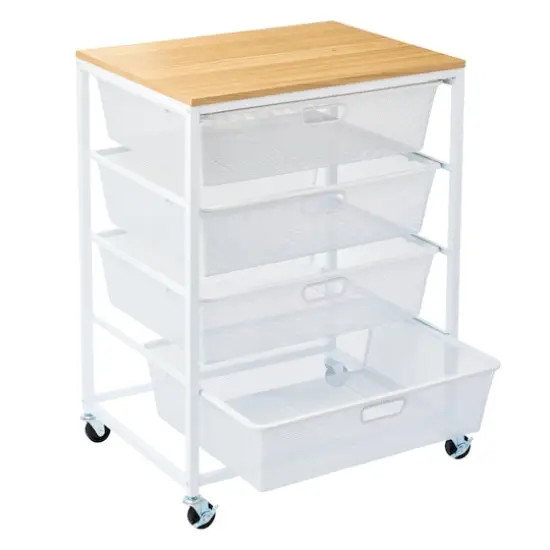 Metro 4-Drawer Rolling Cart by Simply Tidy&reg; White {8}