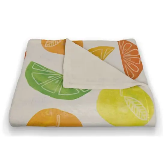 Citrus Fruit Pattern 50" x 60" Coral Fleece Blanket {3}