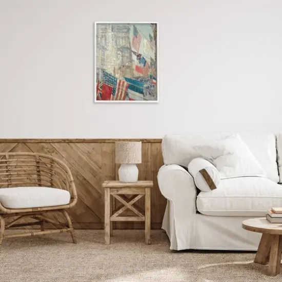 Stupell Industries Classic Americana Flags Framed Giclee Art White {3}