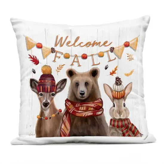 Stupell Industries Welcome Fall Woodland Animals Outdoor Printed Pillow {1}