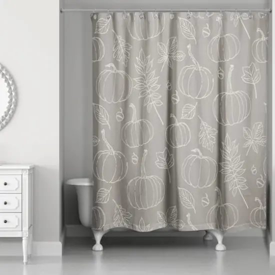 Gray Fall Shower Curtain {3}
