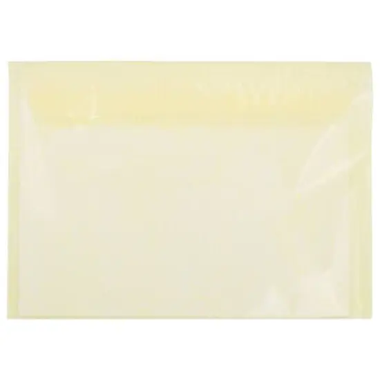 JAM Paper 5.063" x 7.188" Cello Sleeves with Self Adhesive Closures, 100ct. Yellow Fiber {7}