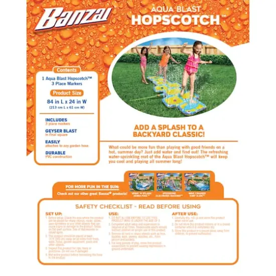 Banzai&reg; 84'' Aqua Blast Hopscotch&trade; {6}