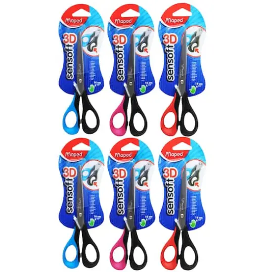 Maped&reg; 6" Sensoft Lefty Scissors with Flexible Handles, 6ct. {1}