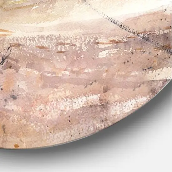 Designart - Wooden Boat On The Baltic Shores - Nautical & Coastal Metal Circle Wall Art {5}