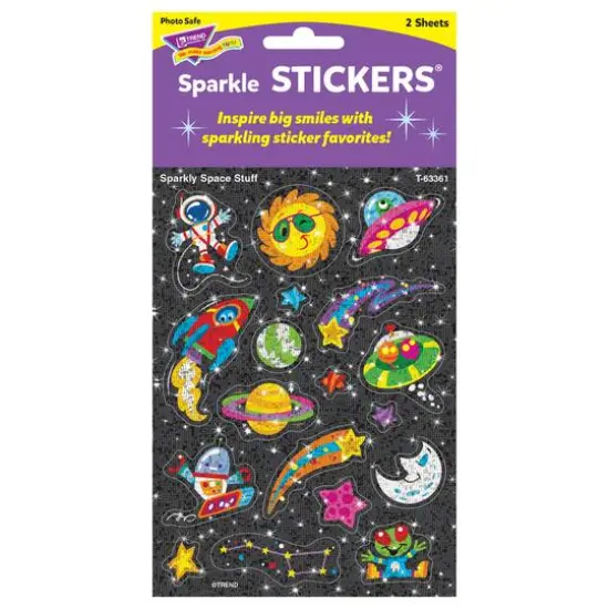 Trend Enterprises&reg; Sparkly Space Stuff Sparkle STICKERS&reg;, 6 Packs of 36 {4}