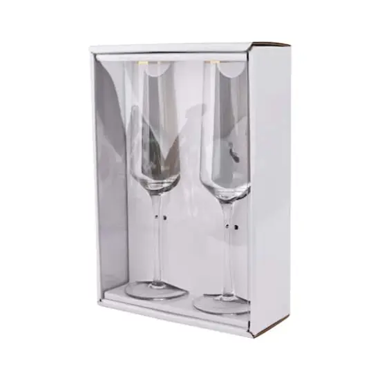 6oz. Clear Flute Glasses with Gold Rim, 2ct. by Celebrate It&trade; {5}