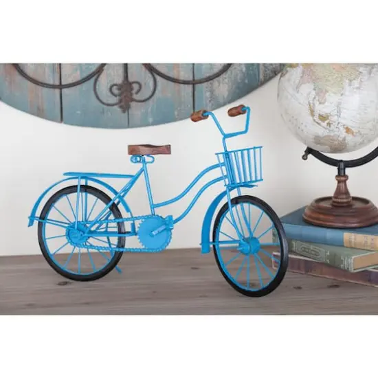 18" Blue Metal Vintage Bicycle Sculpture {4}