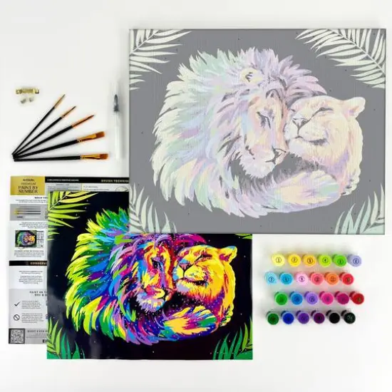 ArtSkills&reg; Lions & Giraffes Premium Paint by Number Set {3}