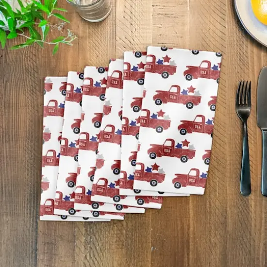 Patriotic Truck Pattern Cotton Twill Napkin {4}