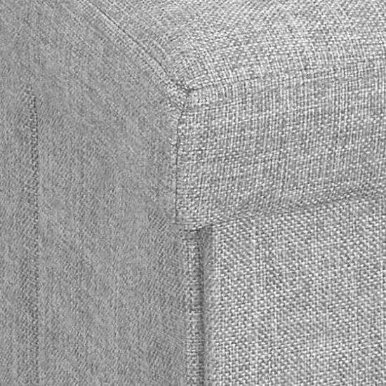 Simplify 15" Faux Linen Folding Storage Ottoman Cube Gray {7}
